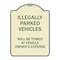 Signmission Illegally Parked Vehicles Towed Owners Expense Heavy-Gauge Alum Sign, 18" L, 24" H, TG-1824-23897 A-DES-TG-1824-23897 - alternate 1